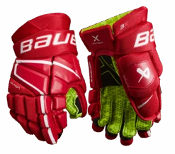 Bauer Vapor 3X Junior Hockey Gloves 15 Bauer Vapor 3X Junior Hockey Gloves -Bauer Sale Store 3X JR FRONT RED1